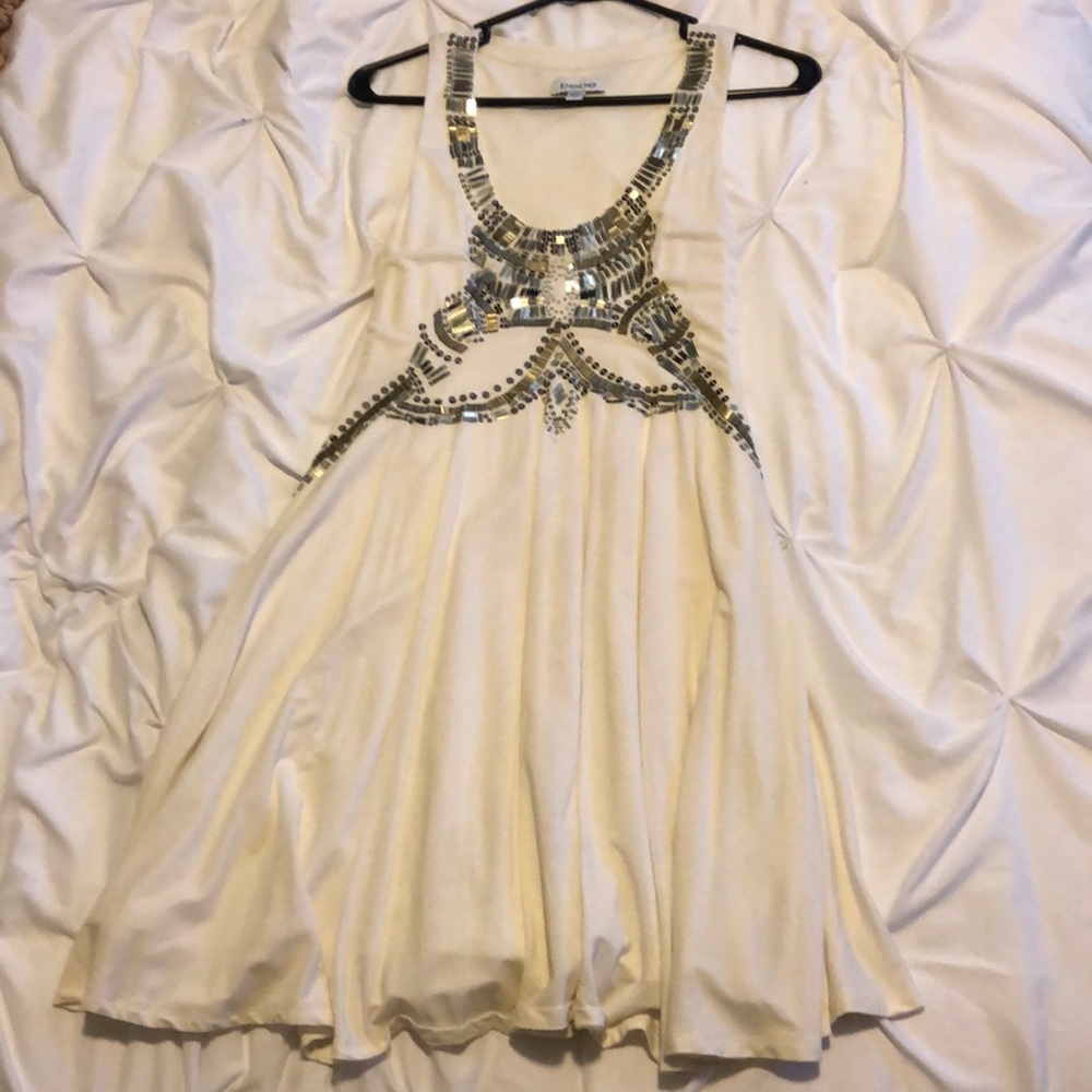 Sequined bebe fit and flair dress